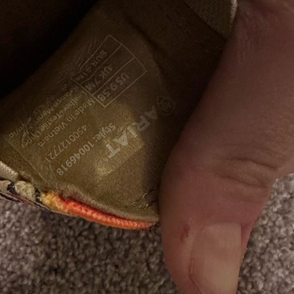 Ariat Brown Loafers with Multicolor Tribal Design - Picture 6 of 6